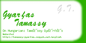 gyarfas tamassy business card